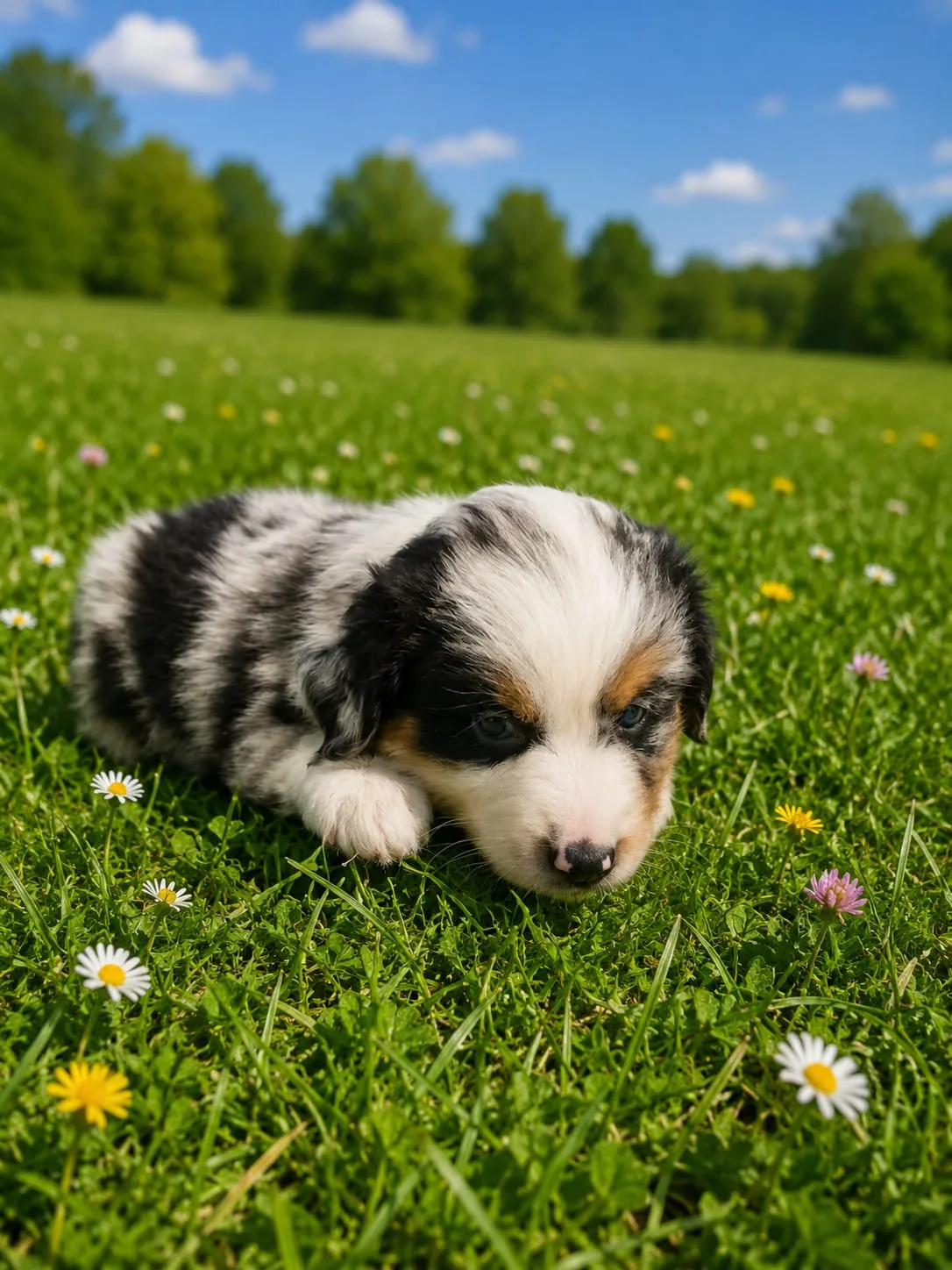 Welpe · Rüde · Blue-merle
